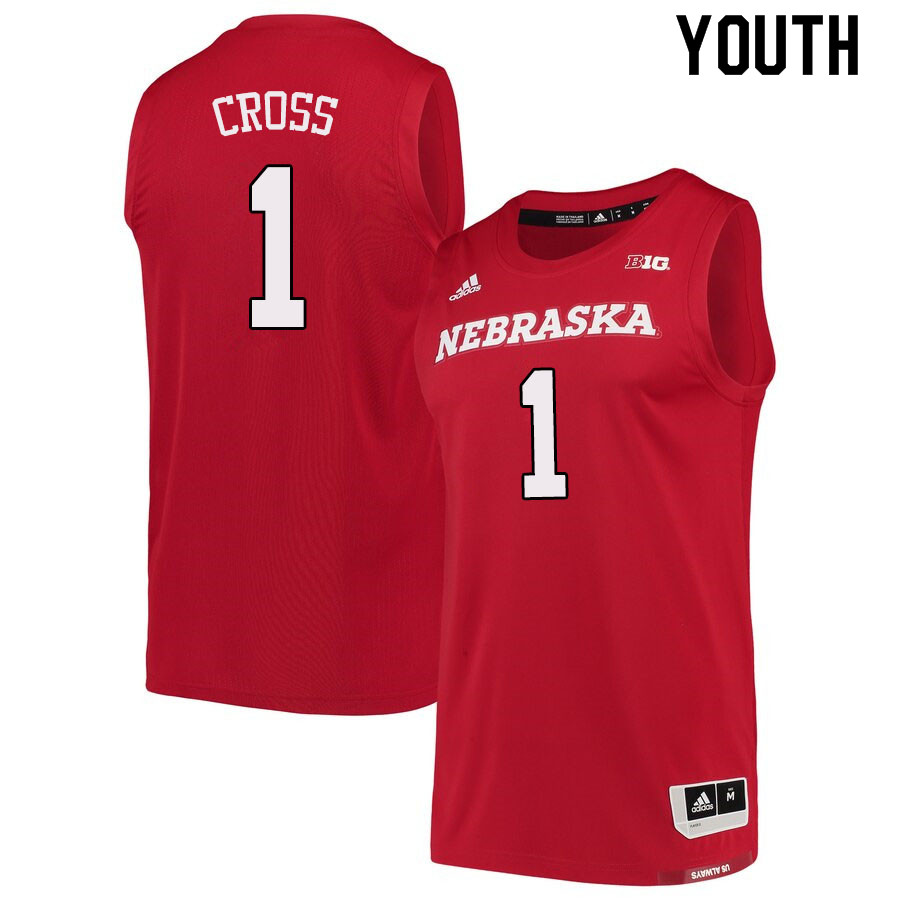 Youth #1 Kevin Cross Nebraska Cornhuskers College Basketball Jerseys Sale-Scarlet - Click Image to Close
